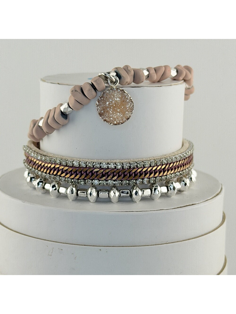 Bomb Party RETRO Stacks "You're The One" Druzy on Silver RBP4940